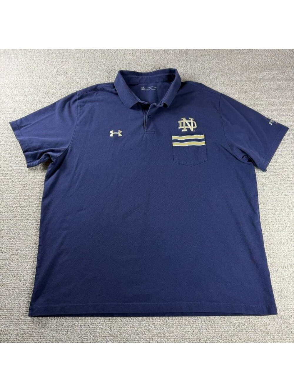 Under Armour Notre Dame 150th Anniversary Polo Shirt Blue Men's Size 3XL